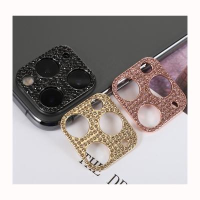 China Anti-scratch for iPhone 11 12 13 pro Max Camera Sparkle Lens Protector Diamond Camera Screen Cover For Samsung S21 for sale