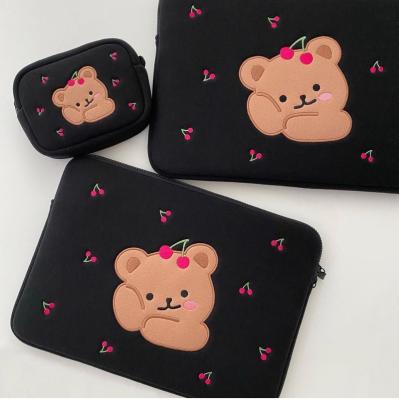 China Protector Bear Design Laptop Sleeve Bag Laptop Pouch For iPad Laptop 11 14 Inch Book Cases for sale