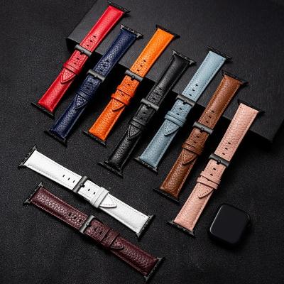 China Retro Leather Watch Bands For Apple iwatch 7 6 5 4 3 2 Unisex Straps 38 40 41 42 44 45mm Quick Release Watch Strap for sale