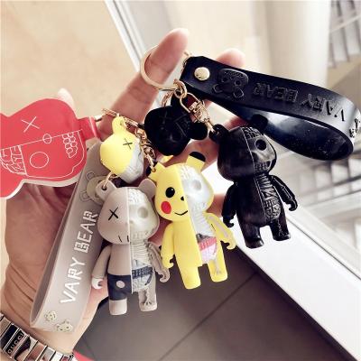 China Anti-lost Decoration Key Chains 3D Soft Bear Keychain Strap Bag Charms for sale