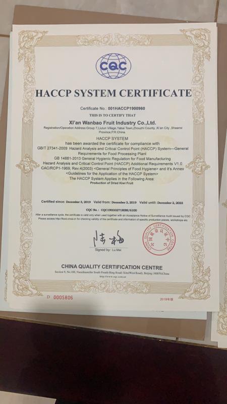 HACCP - Xian Glare Biological Trade Co., Ltd.