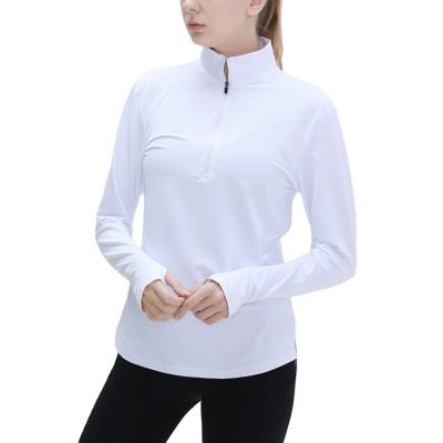 China Breathable yoga wear women's exercise zipper yoga wear long sleeve fitness dry suit running gear half top yoga wear for sale