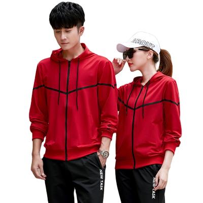 China Breathable Hooded Sportswear Men Women Spring And Autumn Couples Leisure Sportswear Sportswear Group Running School Uniform for sale