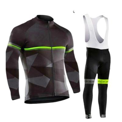 China Breathable Cycling Suit Fleece Sleeves Long Thick Suspender Suit Men's Long Suspenders Cycling Sportswear for sale