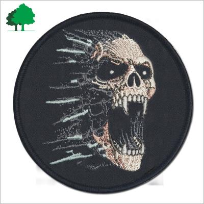 China high quality custom factory direct 3D embroidery skull cheap patch for garment for sale