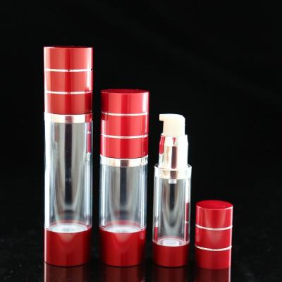 China Premium Red Airless Serum Dispenser Pump Household Products Metal Cosmetic Bottle 15ml 30ml 50ml Bottle for sale