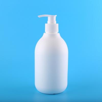 China Household Products 16.7oz Round Empty Cosmetic Pump Plastic Dispenser Bottle HDPE Lotion Cosmetics Container Hand Cream Bottle 500ml for sale