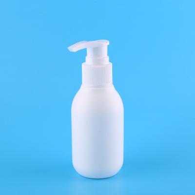 China Household Products 3.3oz Round Empty Cosmetic Pump Plastic Dispenser Bottle HDPE Lotion Cosmetics Container Hand Cream Bottle 100ml for sale