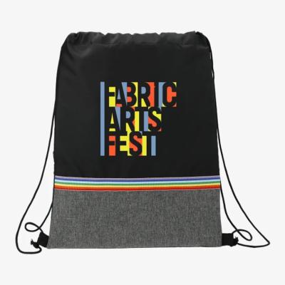 China Custom Drawstring Backpack Rainbow RPET Drawstring Backpack for Girls for sale