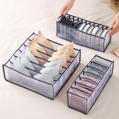 China New Type Modern Mesh Underwear Storage Box Drawer Socks Ending Box Household Folding Divider Bra Organizer Storage Box for sale