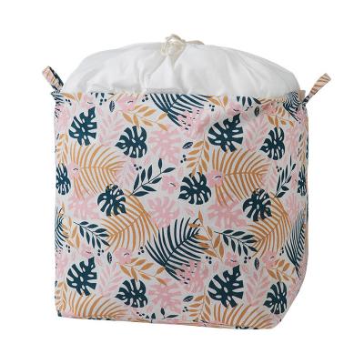 China Large Capacity Folding Mac Folding Clothes Storage Basket Large Drawstring Dirty Moving Organization Bag Quilt Storage Bag for sale