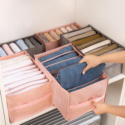 China Modern Hot Type Selling Drawer Storage Box For Clothes Jeans Organizer With Foldable PET Divider Wardrobe Clothes Organizer for sale