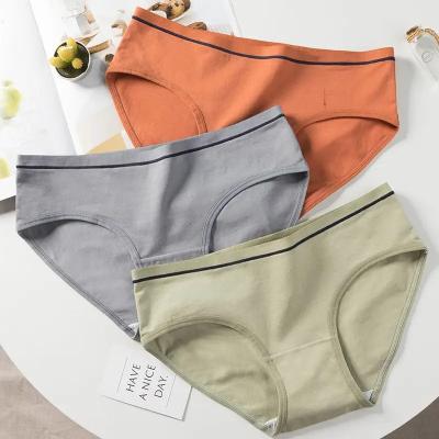 China Femboy Antibacterial Panties Mid Waist Color Fashion Sexy Women Briefs Girl Trunks Soft Comfortable Elastic Underwear for sale