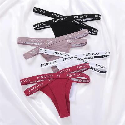 China Sexy Thong Underwear Women's Briefs Solid Color G-String Panties Low Rise Bikini High Cut Women Antibacterial Sexy Underwear for sale