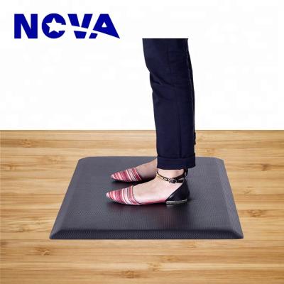 China Adhesive-Protective 30 Inch Black PU Foam Anti Fatigue Standing Desk Mat for sale