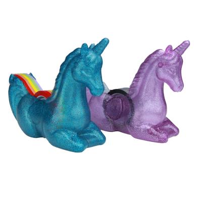 China Promotional Tape Dispenser Unicorn Office Office Supplies with Rainbow Tape for sale