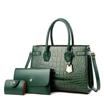 China High Quality Fashion Ladies Trendy Handbag Sets 3pcs in 1 Designer Handbags and Pinch PU Leather Woman Bags Set for sale