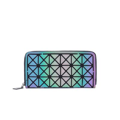 China 2021 Wholesale Women's Wallet Luminous Geometric Ladies Purse Zipper Phone Wallets Women Anti-theft Long for sale