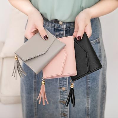 China High quality wholesale 2021 mini purses new lady's wallet coin purse casual simple short card holder bag for sale