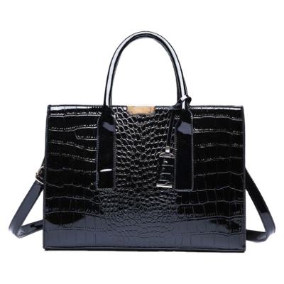 China High Quality Crocodile Pattern Leather Bag Large Tote Ladies Shoulder Handbag for sale