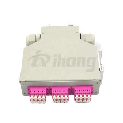 China 24core LC DIN Quad Duplex DIN Rail Fiber Optic Terminal Box Rail Splice Box 24 core for sale