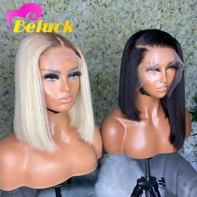 China Body Wave 180% Bleached Knots HD Lace Frontal Wig, Short 13x4 Brazilian Hair Wig, Bob Wig Human Hair Lace 100% Front Brazilian for sale