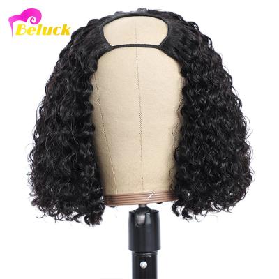 China Silky Straight Wave Beluck U Part Wig Hair For Women Brazilian Kinky Curly Short Bob Wigs Sale 180 Density Natural Color Remy Hair for sale