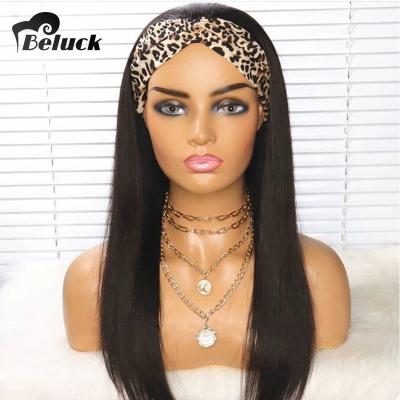 China Silky Straight Wave Headband Wigs For Black Women New Arrival Fashion 100% Silky Straight Virgin Hair Headband Unprocessed Wig For Black Women for sale