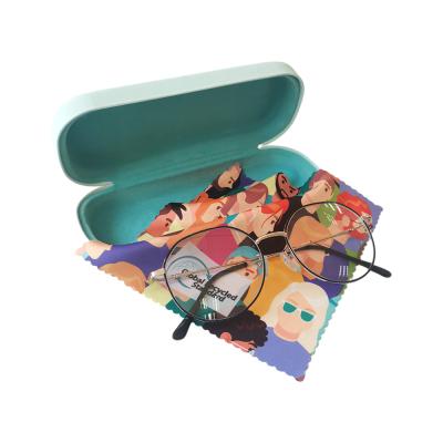 China Sustainable GRS Recycled Materials Printed RPET Microfiber Eyeglass Lens Cloth Cleaning Cloths With Logo for sale