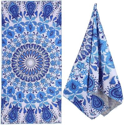 China Bohemian Rectangle Microfiber Style New Design Non Viable Non Sandy Quick Dry Beach Travel Towel for sale