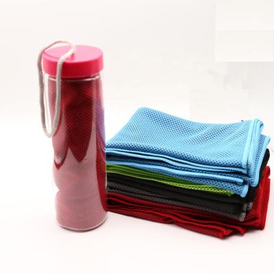 China QUICK DRY cooling towel pva cham new gift set with tube silkscreen printed logo towel in pvc tube package for sale