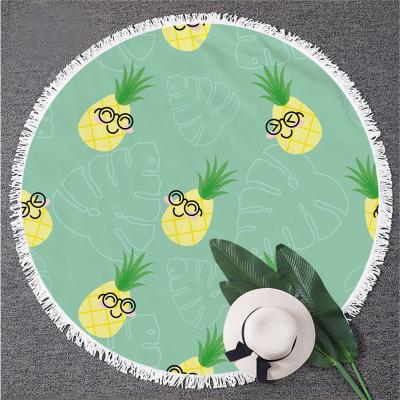 China Viable Custom Design Pizza Blanket Printed Mandala Sand Superdry Round Free Round Beach Towels Large Microfiber Beach Towel With Tassel for sale