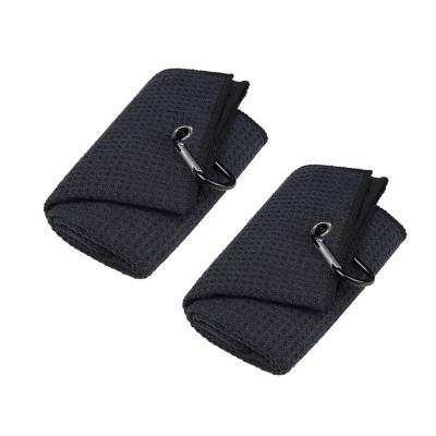 China Golf Soft and Quick Dry Loop Design Microfiber Polyester Waffle Weave Gift Set Pocket Golf Club Clip Popular Soft Hanging Towel Soft Drying Towel for sale