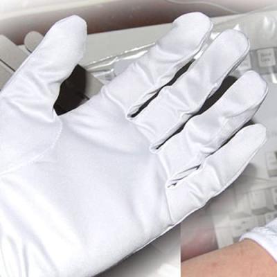 China Customizable White Polyester Microfiber Gloves 100% Dust Proof Maker Gloves For Jewelry for sale