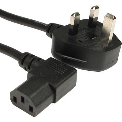 China Household Appliance Angle C13 Plugs Computer Power Cable Plug UK 3 Pin UK Laptop Power Cord for sale