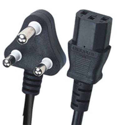 China Africa Home Appliance SABS Standard Cable Cord 10A 16A 250V Indian Power Cable India South Africa 6a Power Cord Indian Power Cable for sale