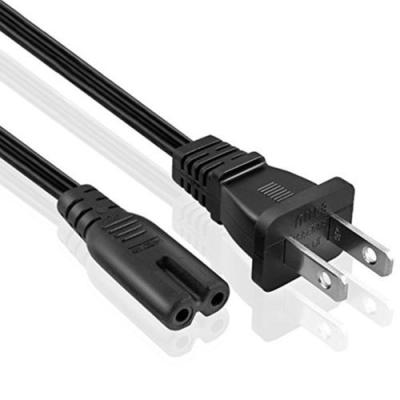 China 6Ft 2-Prong COMPUTER AC Wall Power Cable 2 Slot Cord For HP Dell Samsung Sony Asus Toshiba Laptop Charger LED Monitor for sale