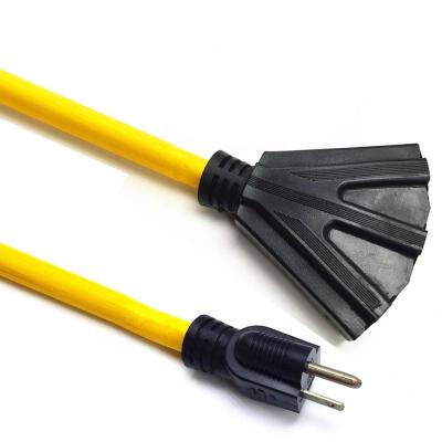 China Heavy Duty Triple / Color Outdoor Outlet Home Appliance Extension Cord Custom Length Power Cable for sale