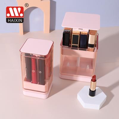 China Fashion Haixin Cosmetic Lipstick Beauty Holder Jewelry Display Storage Box Plastic Make Up Organizer for sale