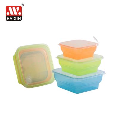 China Plastic Freshness Preservation 0.75/1.3/2.05L Food Storage Container Take Out Lunch Box 3pk/set for sale