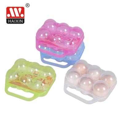 China Haixing Easter Decoration Egg Server 6pcs Viable High Quality Plastic Clear Egg Server With Handle for sale