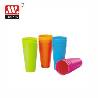 China Haixin viable hotsale 0.58L multifunctional plastic tumbler cups round bottom cup customized reusable plastic cup set for sale