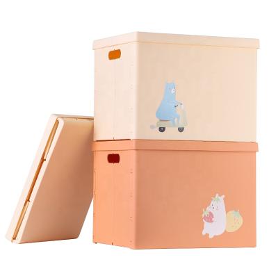 China Universal Plastic Collapsible Folding Container Design Organizer Collapsible Storage Box With Lid for sale