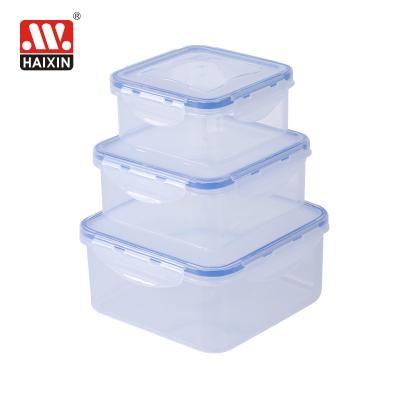 China Freshness Preservation BPA Free 3 Pcs Fresh Food Airtight Storage Containers Set Plastic Food Containers Set for sale