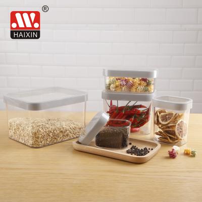 China Sustainable Airtight Food Cereal Dispenser Canister Plastic Waterproof Dry Storage Containers for sale