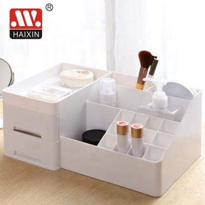 China Sustainable Cosmetic Storage Plastic Container And Organizer Multifunction Makeup Storage Box for sale