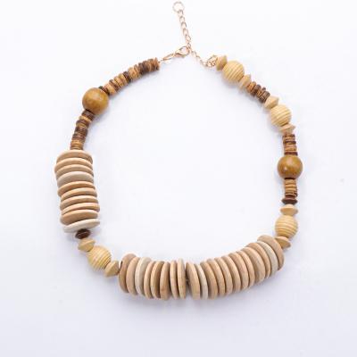 China Wholesale CLASSIC Vintage Ethnic Wood Beads Necklace Natural Boho Log Necklace Women for sale