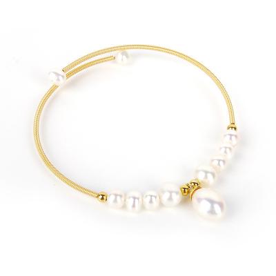 China Ethnic Design High Quality Hawaiian Style Pearl Bracelet 14K Freshwater Gold Plated Handmade Pearl Bracelets and Bangles Jewelry Women for sale