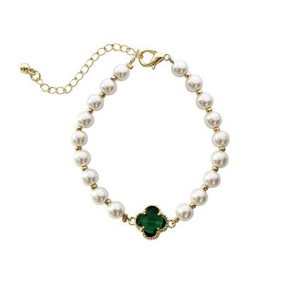 China Casual/Sporty Europe and American Bead Bracelets Beaded Green Crystal Bracelet Women Jewelry Accessories Gift Wholesale Jewelry for sale