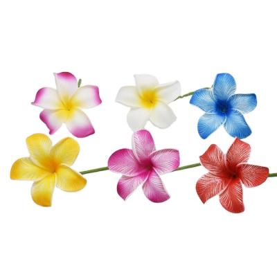 China Best Selling Hawaiian Jewelry Fashionable Elegant EVA Ear Hair Accessories Decoration Simulation Egg Flower Jewelry Artificial Flowers Head Plumeria for sale